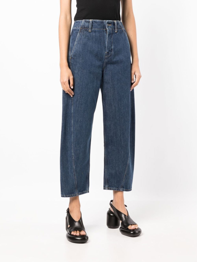 Studio Nicholson Akerman Pants Woman Indigo In Cotton In Blau