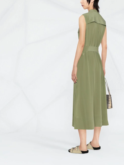 Shop Equipment Sleeveless Belted Shirt Dress In Green