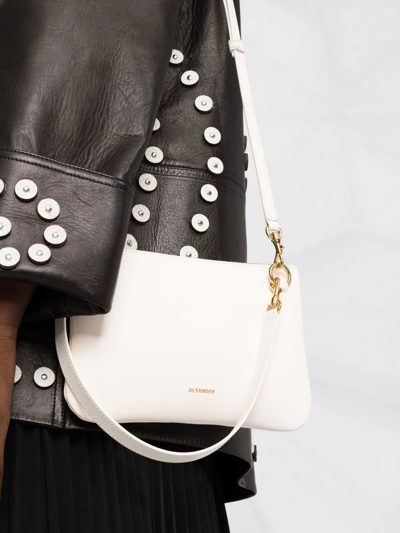 Jil Sander Medium Leather Crossbody Bag In Neutrals
