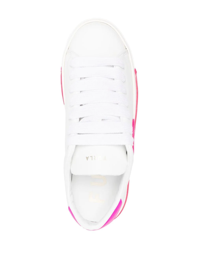 Shop Furla Logo-patch Low-top Sneakers In White