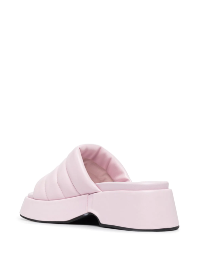 Shop Ganni Padded Platform Sandals In Rosa
