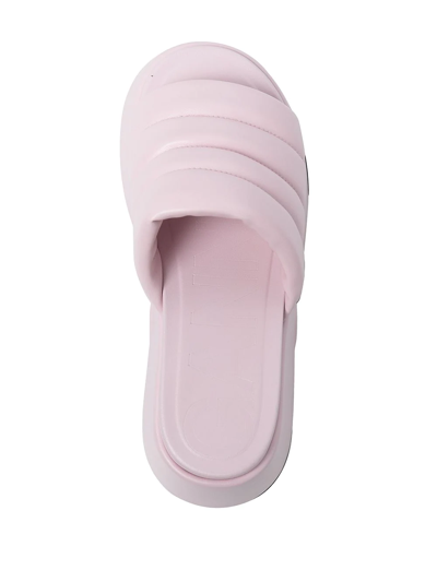 Shop Ganni Padded Platform Sandals In Rosa