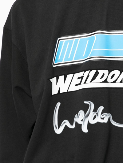 Shop We11 Done Logo-print Crew-neck Sweatshirt In Schwarz