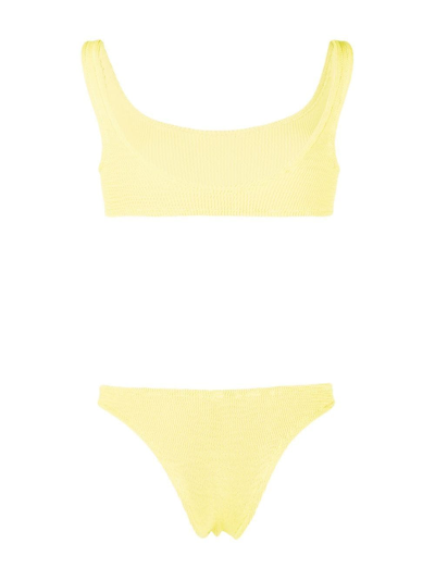 Shop Reina Olga Ginny Crinkle Bikini Set In Yellow
