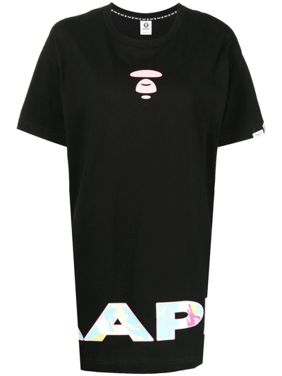 Shop Aape By A Bathing Ape Logo Print T-shirt In Schwarz