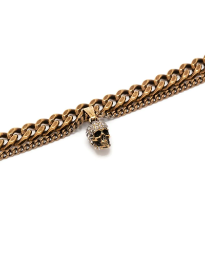Shop Alexander Mcqueen Double Chain Bracelet In Gold