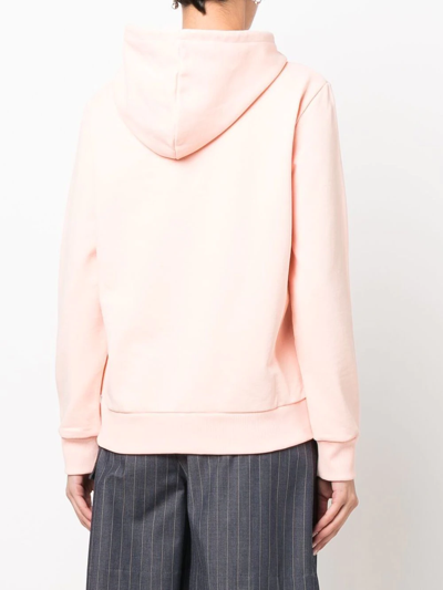Apc Embroidered Drawstring Hoodie In Pink