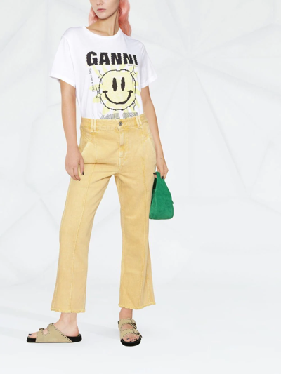 Shop Isabel Marant Étoile Tricia Cropped-leg Jeans In Gelb
