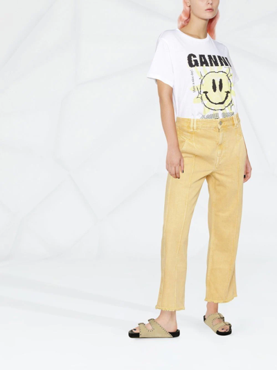 Shop Isabel Marant Étoile Tricia Cropped-leg Jeans In Gelb
