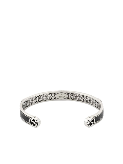 Shop Gucci Interlocking G Cuff Bracelet In Silber