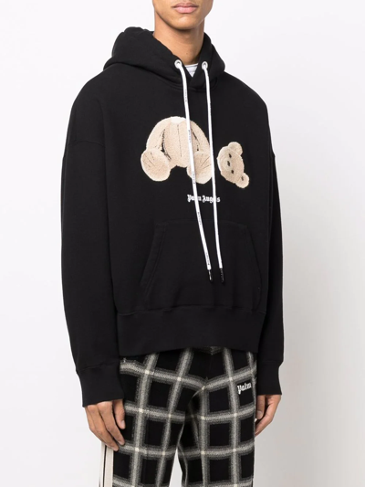 Shop Palm Angels Bear-motif Hoodie In Black Brown