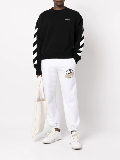 Off-white Off White Mans Black Jersey Wave Diag Sweatshirt In Black White |  ModeSens
