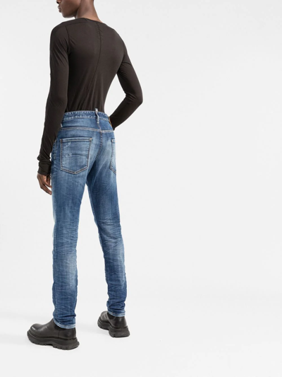 Dsquared2 Stonewashed Skinny Jeans In Blau