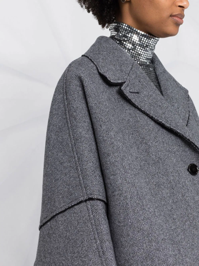 Shop Mm6 Maison Margiela Single-breasted Tweed Coat In Grau