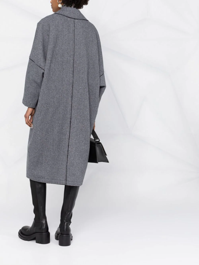 Shop Mm6 Maison Margiela Single-breasted Tweed Coat In Grau