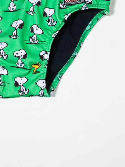 Shop Mc2 Saint Barth Peanuts Snoopy Print Swim Trunks In Green