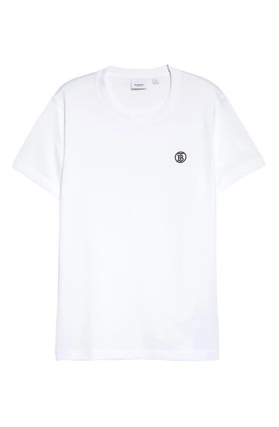 Shop Burberry Parker Embroidered Logo T-shirt In White