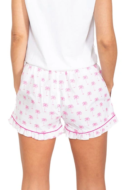 Shop Sant And Abel Palm Tree Print Cotton Pajama Shorts In Pink