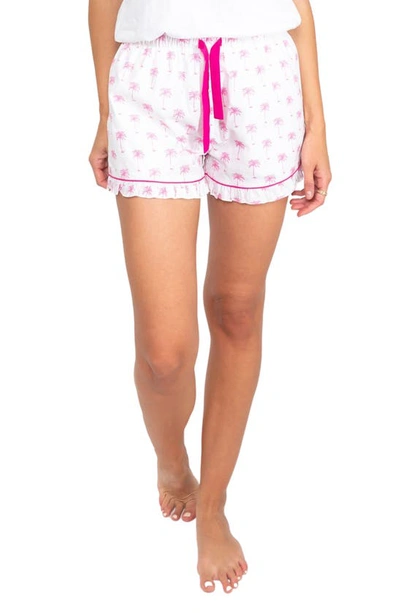 Shop Sant And Abel Palm Tree Print Cotton Pajama Shorts In Pink