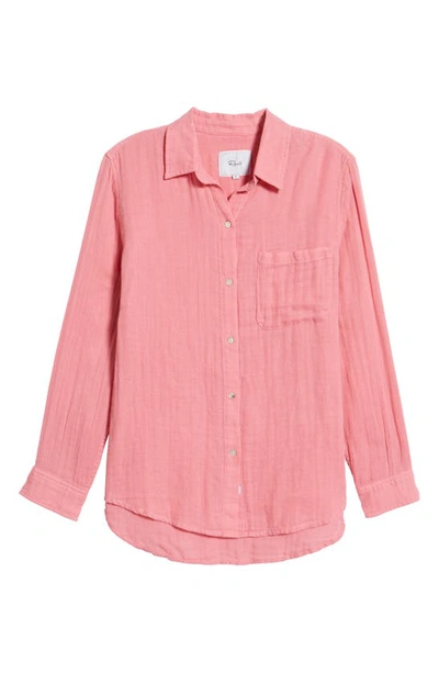 Shop Rails Ellis Organic Cotton Button-up Shirt In Pink Punch
