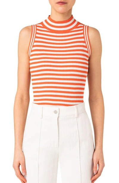 Shop Akris Punto Kodak Stripe Rib Tank In Fluo-cream