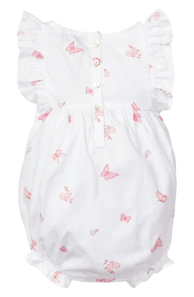 Shop Petite Plume Ruffle Butterfly Print One-piece Pajamas In White