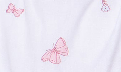 Shop Petite Plume Ruffle Butterfly Print One-piece Pajamas In White