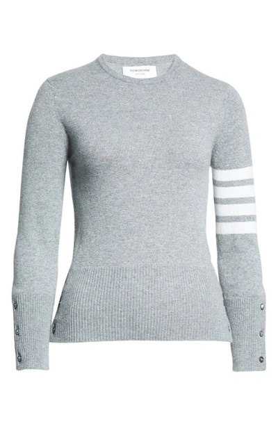 Shop Thom Browne 4-bar Cashmere Sweater In Light Grey