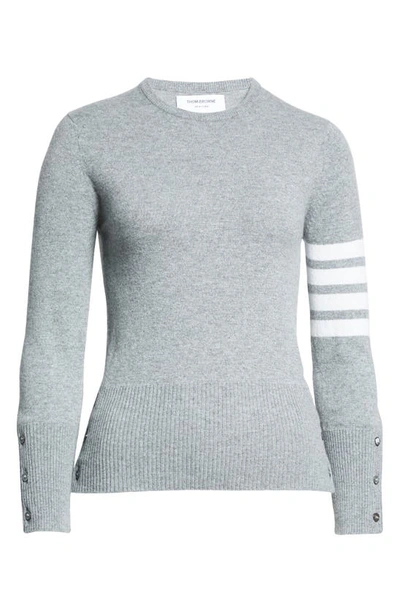 Thom Browne 4-bar Cashmere Sweater In Light Grey