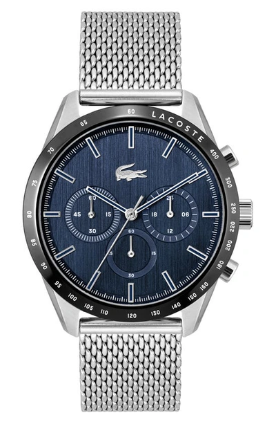 Shop Lacoste Boston Chronograph Mesh Strap Watch, 42mm In Blue