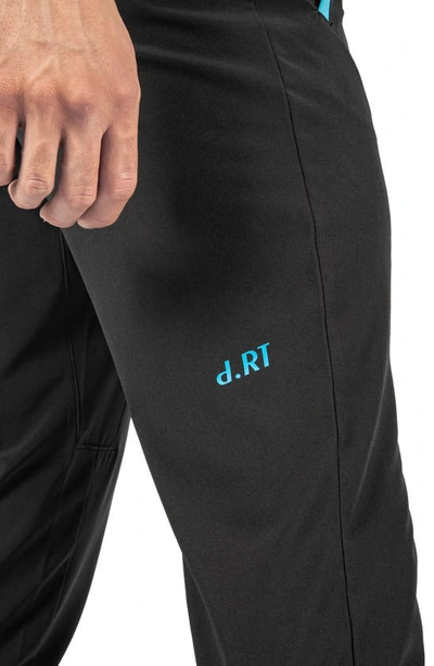 Shop D.rt Sylk Pocket Joggers In Black/ Turquoise