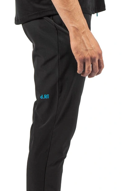 Shop D.rt Sylk Pocket Joggers In Black/ Turquoise