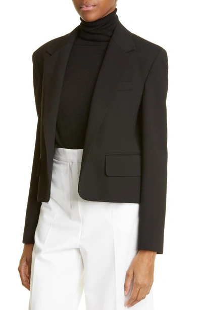 Shop Max Mara Oreste Crop Jersey Jacket In Black