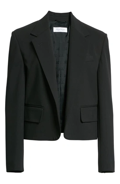Shop Max Mara Oreste Crop Jersey Jacket In Black