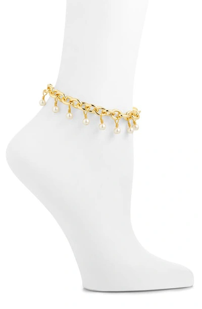 Shop Vidakush Pearlette Anklet In Gold