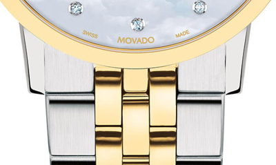 Shop Movado Museum Classic Diamond Bracelet Watch, 33mm In Two Tone