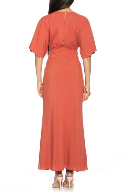 Shop Alexia Admor Naomi Draped Dolman Maxi Mermaid Dress In Rust