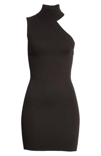 Shop Alice And Olivia Kiki Shoulder Cutout Body-con Sweater Dress In Black