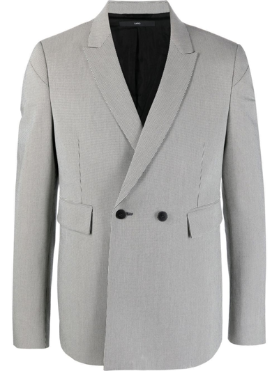 Shop Sapio Double-breasted Fitted Blazer In Grey