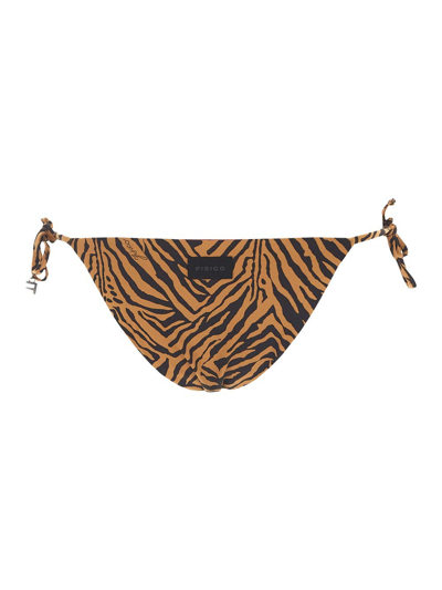 Shop Fisico Zebra Bikini Bottom In Brown