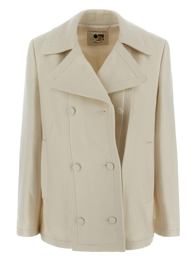 Shop Ports 1961 Double-breast Coat In Ivory