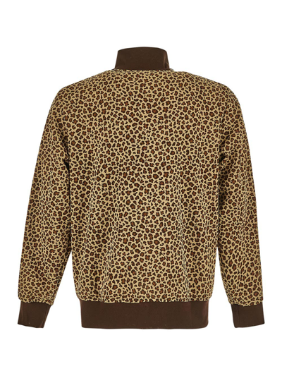 Shop Palm Angels Leopard Track Sweater In Multicolor
