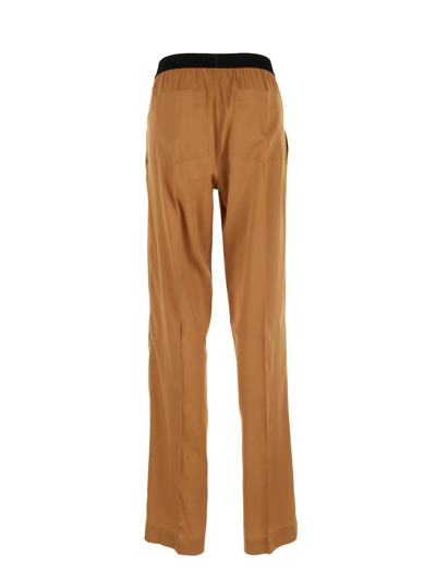 Shop Tom Ford Logo Band Trousers In Bronze