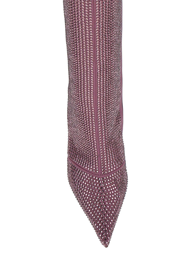 Leonie Hanne X Liu Jo High Boot With Rhinestones In Purple