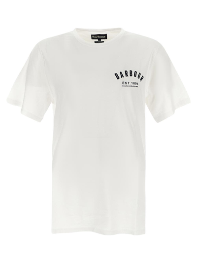 Shop Barbour Logo Print T-shirt In White