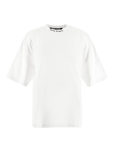 Shop Palm Angels Classic Oversize Logo T-shirt In White