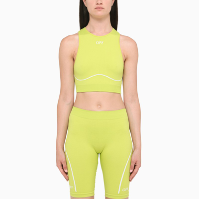 Shop Off-white Yellow Sports Crop Top