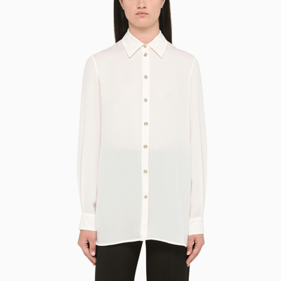 Shop Ferragamo | White Silk Long Sleeve Shirt