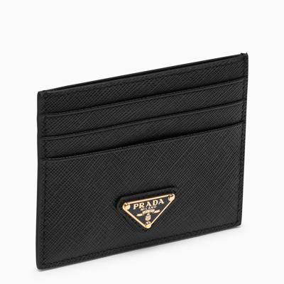 Shop Prada Black Card Holder In Saffiano