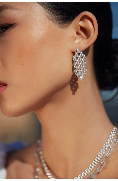 Monica Vinader Sterling Silver Heirloom Chain Cocktail Earrings In Sterling Silver